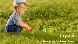 Presentation with rural - Slide set featuring baby boy wearing straw hat background and a  colored foreground