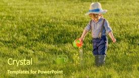  Presentation with child development and adolescent - Colorful presentation enhanced with baby boy wearing straw hat backdrop and a tawny brown colored foreground