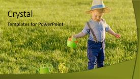  Presentation with rural - Presentation design consisting of baby boy wearing straw hat background and a  colored foreground