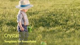  Presentation with rural - PPT theme having baby boy wearing straw hat background and a  colored foreground