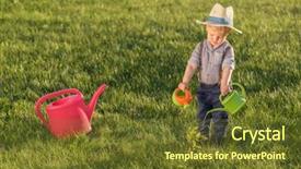  Presentation with rural - Slide deck featuring baby boy wearing straw hat background and a tawny brown colored foreground