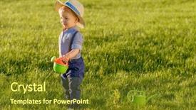  Presentation with rural - Cool new slides with baby boy wearing straw hat backdrop and a tawny brown colored foreground