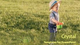 Presentation with rural - Slide deck featuring baby boy wearing straw hat background and a tawny brown colored foreground