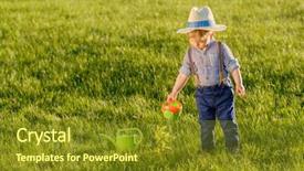  Presentation with one child back ground - Slides having baby boy wearing straw hat background and a tawny brown colored foreground
