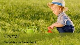  Presentation with child brain baby brain - PPT layouts having baby boy wearing straw hat background and a  colored foreground