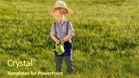  Presentation with child brain baby brain - Slide set consisting of baby boy wearing straw hat background and a  colored foreground