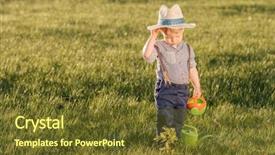  Presentation with rural - Audience pleasing theme consisting of baby boy wearing straw hat backdrop and a  colored foreground
