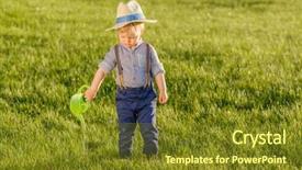  Presentation with rural - Beautiful PPT theme featuring baby boy wearing straw hat backdrop and a  colored foreground