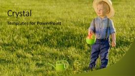  Presentation with rural - Theme consisting of baby boy wearing straw hat background and a  colored foreground