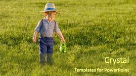  Presentation with one child back ground - Slides consisting of baby boy wearing straw hat background and a  colored foreground