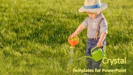  Presentation with one child back ground - Slides consisting of baby boy wearing straw hat background and a  colored foreground