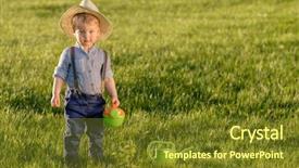  Presentation with rural - Colorful presentation enhanced with baby boy wearing straw hat backdrop and a  colored foreground