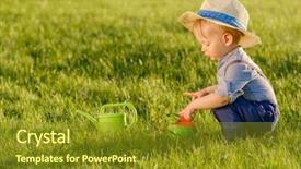  Presentation with child brain baby brain - Colorful presentation enhanced with baby boy wearing straw hat backdrop and a  colored foreground
