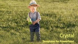  Presentation with rural - Colorful slide deck enhanced with baby boy wearing straw hat backdrop and a  colored foreground