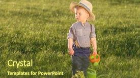  Presentation with rural - PPT theme consisting of baby boy wearing straw hat background and a  colored foreground