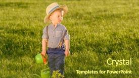  Presentation with rural - Amazing presentation theme having baby boy wearing straw hat backdrop and a  colored foreground