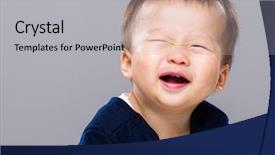  Presentation with eye - Presentation theme featuring baby boy winking eye background and a light gray colored foreground