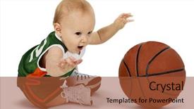  Presentation with 2nd birthday for baby boy - Colorful presentation theme enhanced with baby boy with basketball full backdrop and a red colored foreground