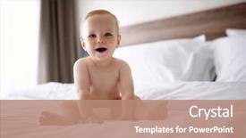  Presentation with blue eyes - Beautiful PPT layouts featuring baby boy with blue eye backdrop and a coral colored foreground