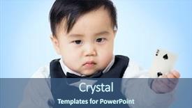  Presentation with poker - Colorful slide deck enhanced with man casino - baby boy with poker card backdrop and a ocean colored foreground