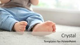  Presentation with baby intensive care - Cool new presentation design with baby boy's feet backdrop and a light gray colored foreground