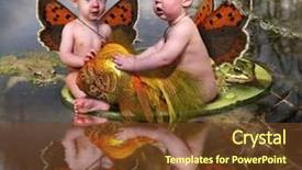  Presentation with released - Audience pleasing presentation theme consisting of baby butterfly - boys brothers released the gold backdrop and a  colored foreground