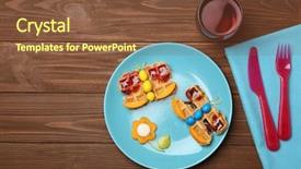  Presentation with breakfast children - PPT theme consisting of baby butterfly - creative breakfast for children background and a tawny brown colored foreground