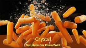  Presentation with black baby - PPT layouts having baby-carots-pieces-splashing-underwater background and a crimson colored foreground