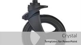  Presentation with wheel - Audience pleasing presentation design consisting of baby-carriage-wheel-close-up backdrop and a light gray colored foreground