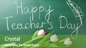  Presentation with school children - Amazing slide set having baby cartoon - children drawings on school blackboard backdrop and a tawny brown colored foreground