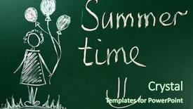  Presentation with school children - Colorful presentation enhanced with baby cartoon - children drawings on school blackboard backdrop and a forest green colored foreground