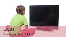  Presentation with lsd - Slides with baby cartoon - little girl looks lsd tv background and a coral colored foreground