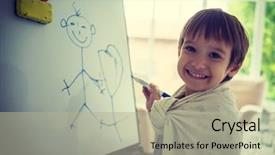  Presentation with airport boarding board - Slide set consisting of baby cartoon - little kid painting and drawing background and a mint green colored foreground