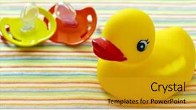  Presentation with newborn baby - Theme consisting of baby cartoon - newborn layette background and a gold colored foreground