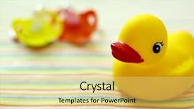  Presentation with newborn - Beautiful PPT theme featuring baby cartoon - newborn layette backdrop and a yellow colored foreground