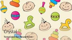  Presentation with faces - Cool new presentation with baby cartoon - pattern with babies faces backdrop and a lemonade colored foreground