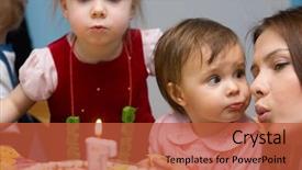  Presentation with iso - Audience pleasing slide deck consisting of baby celebrating first birthday backdrop and a red colored foreground