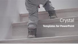  Presentation with climbing stairs - Cool new presentation with baby-climbing-thewooden-stairs backdrop and a gray colored foreground