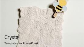  Presentation with bee - PPT theme with baby clipart - bee peg holding a note background and a lemonade colored foreground