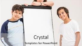  Presentation with kids space - Audience pleasing slide deck consisting of baby clipart - group of kids holding white backdrop and a white colored foreground