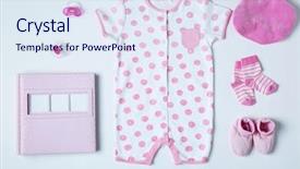  Presentation with baby clothes - Amazing presentation theme having baby clothes and accessories backdrop and a sky blue colored foreground