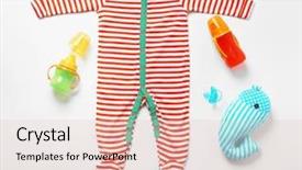  Presentation with baby clothes - Slides having baby clothes and necessities background and a lemonade colored foreground
