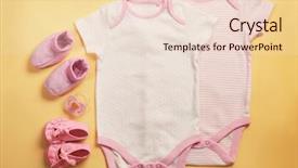  Presentation with baby color - Amazing PPT layouts having baby clothes and necessities backdrop and a lemonade colored foreground