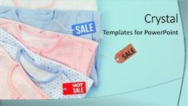  Presentation with baby color - Beautiful PPT layouts featuring onesie - baby clothes and tags backdrop and a cool aqua colored foreground