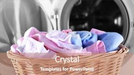  Presentation with clothes washing machine - PPT layouts featuring baby clothes and washing machine background and a coral colored foreground