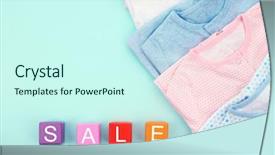  Presentation with baby color - Audience pleasing PPT layouts consisting of baby clothes and wooden cubes backdrop and a cool aqua colored foreground