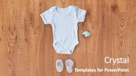  Presentation with baby clothes - Beautiful slide set featuring baby clothes babyhood motherhood backdrop and a coral colored foreground