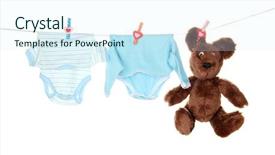  Presentation with baby clothes - Cool new presentation theme with baby clothes hanging on clothesline backdrop and a cool aqua colored foreground