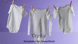  Presentation with baby fashion - PPT layouts consisting of baby-clothes-hanging-on-string background and a light blue colored foreground