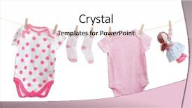  Presentation with baby clothes - Presentation theme having baby clothes hanging on white background and a white colored foreground